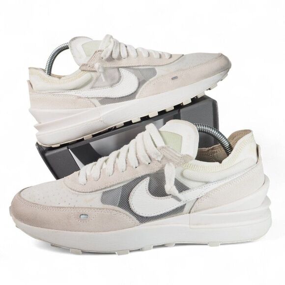 Nike by You Waffle One Casual Sneakers Women's 10 White / Off White DJ0976-991 - Picture 1 of 11